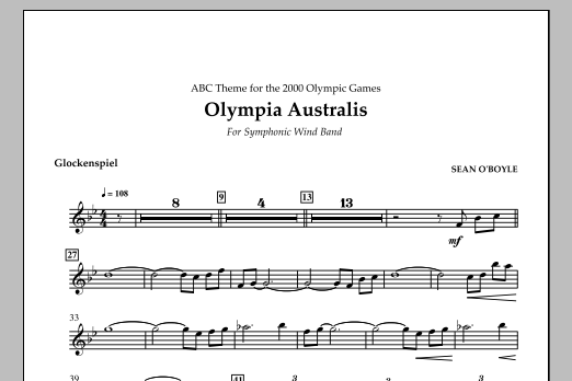 Sean O'Boyle Olympia Australis (Symphonic Wind Band) - Glockenspiel sheet music notes and chords arranged for Concert Band
