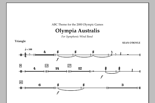 Sean O'Boyle Olympia Australis (Symphonic Wind Band) - Triangle sheet music notes and chords arranged for Concert Band
