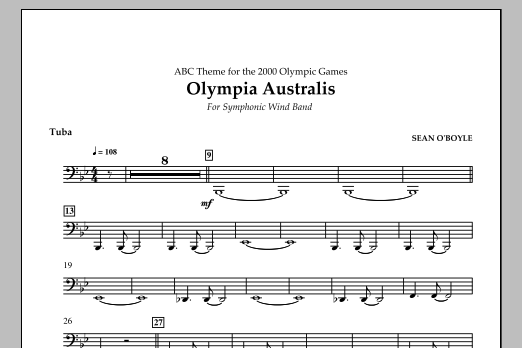 Sean O'Boyle Olympia Australis (Symphonic Wind Band) - Tuba sheet music notes and chords arranged for Concert Band