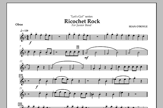 Sean O'Boyle Ricochet Rock - Oboe sheet music notes and chords arranged for Concert Band