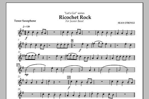 Sean O'Boyle Ricochet Rock - Tenor Sax sheet music notes and chords arranged for Concert Band