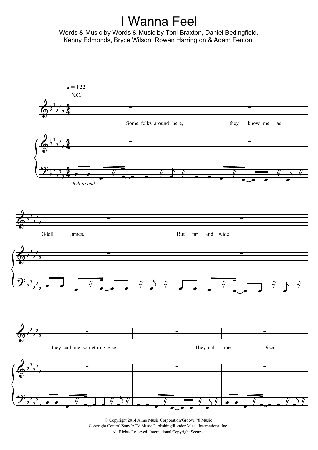 SecondCity I Wanna Feel sheet music notes and chords arranged for Piano, Vocal & Guitar Chords