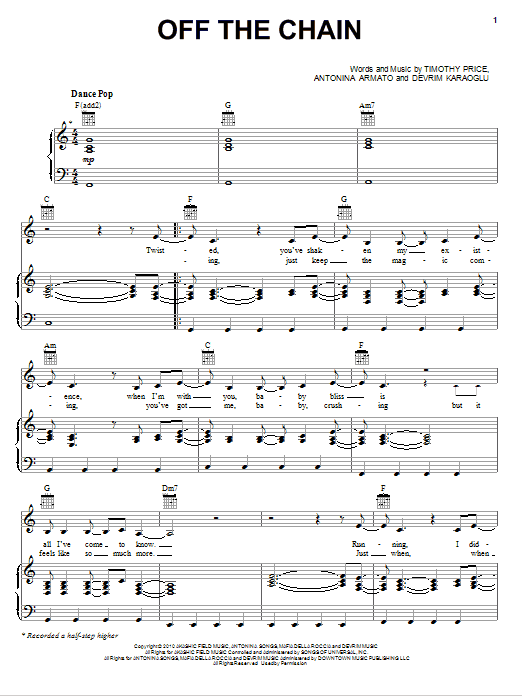 Selena Gomez & The Scene Off The Chain sheet music notes and chords arranged for Piano, Vocal & Guitar Chords (Right-Hand Melody)