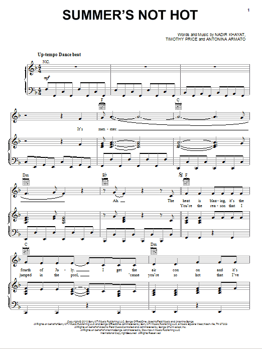Selena Gomez & The Scene Summer's Not Hot sheet music notes and chords arranged for Piano, Vocal & Guitar Chords (Right-Hand Melody)