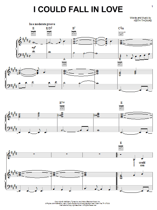 Selena I Could Fall In Love sheet music notes and chords arranged for Piano, Vocal & Guitar Chords (Right-Hand Melody)