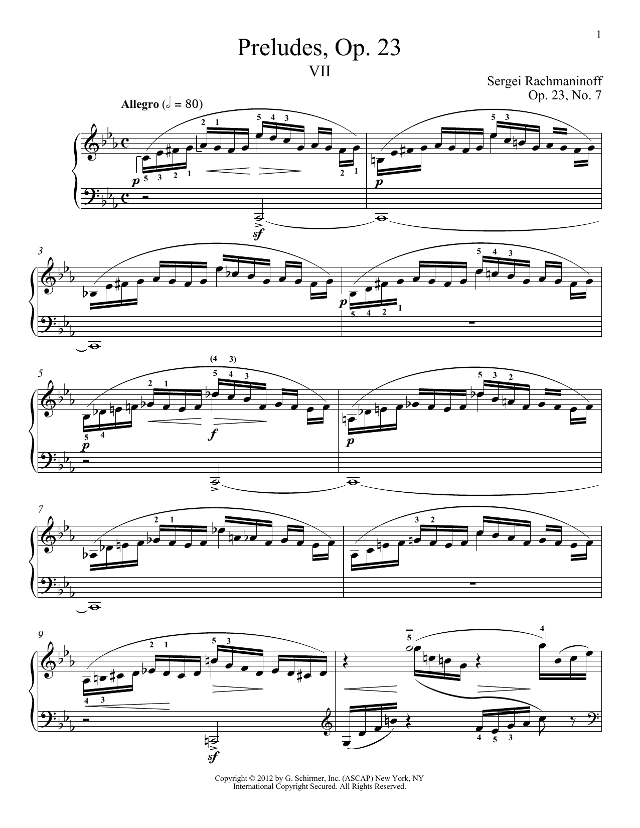Sergei Rachmaninoff Prelude In C Minor, Op. 23, No. 7 sheet music notes and chords arranged for Piano Solo