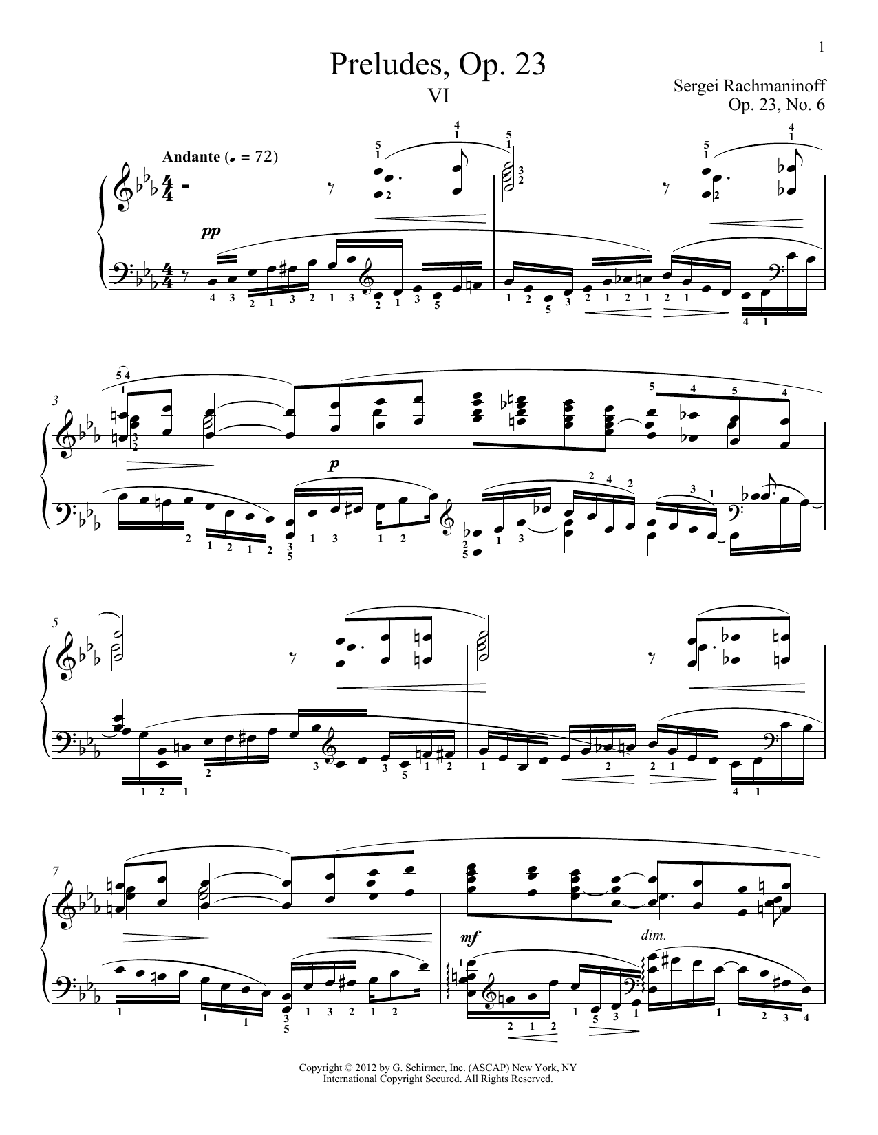 Sergei Rachmaninoff Prelude In E-Flat Major, Op. 23, No. 6 sheet music notes and chords arranged for Piano Solo