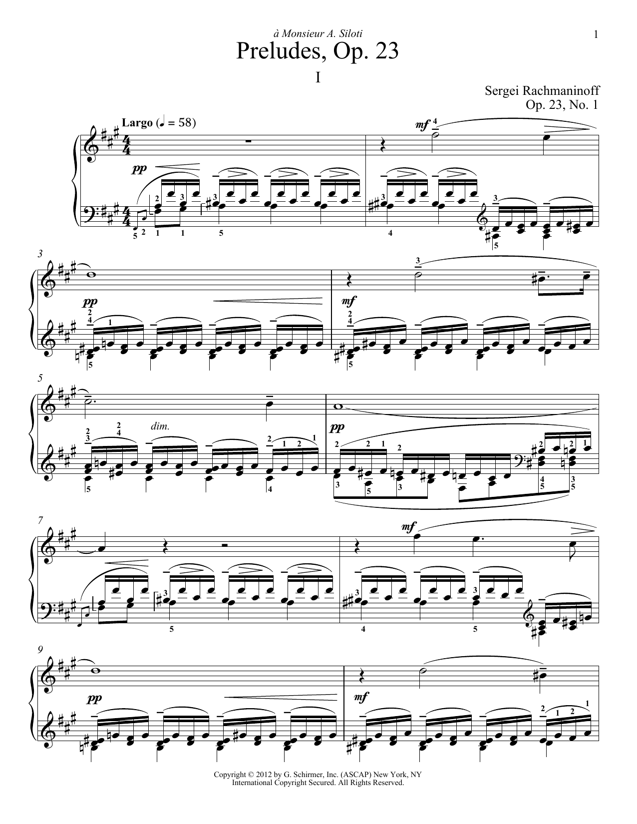 Sergei Rachmaninoff Prelude In F-Sharp Minor, Op. 23, No. 1 sheet music notes and chords arranged for Piano Solo