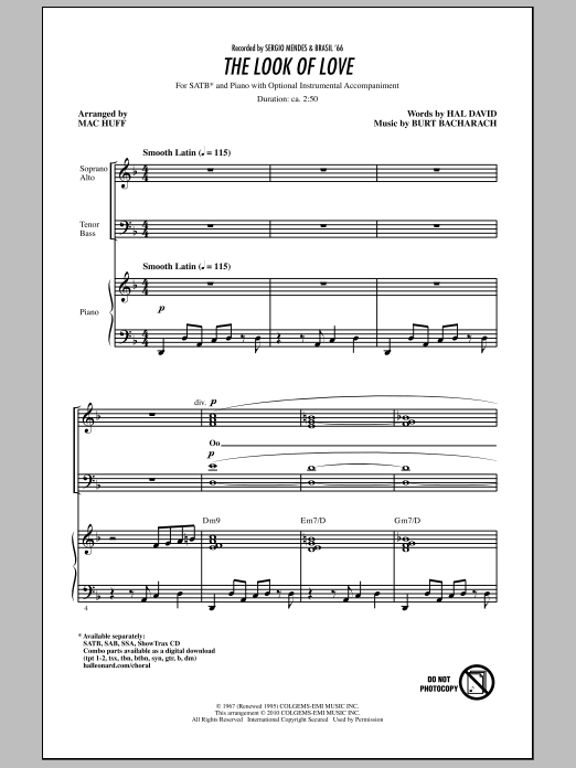 Sergio Mendes & Brasil '66 The Look Of Love (arr. Mac Huff) sheet music notes and chords arranged for SSA Choir