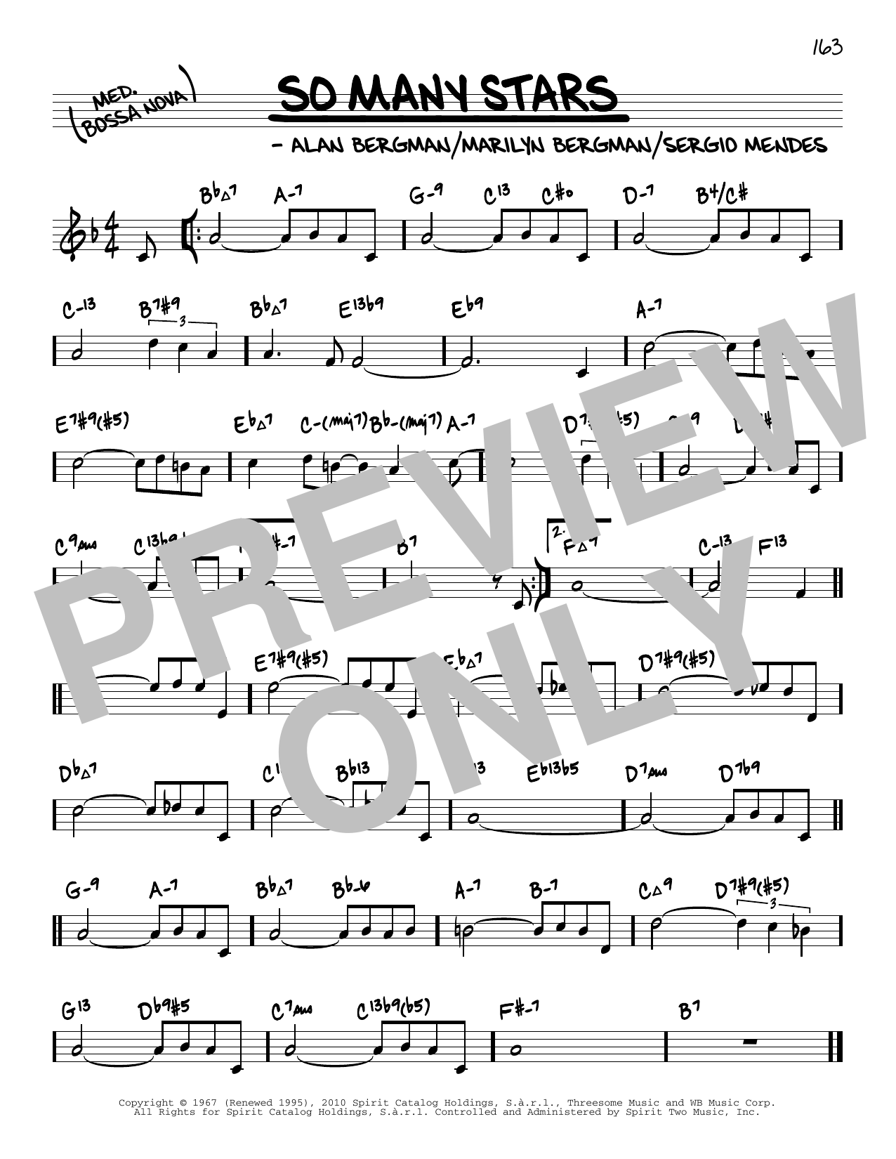 Sergio Mendes So Many Stars (arr. David Hazeltine) sheet music notes and chords arranged for Real Book – Enhanced Chords