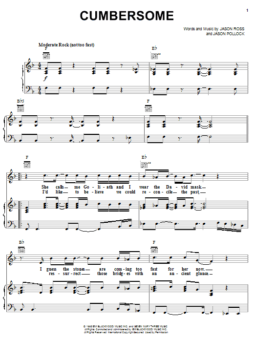 Seven Mary Three Cumbersome sheet music notes and chords arranged for Guitar Tab (Single Guitar)
