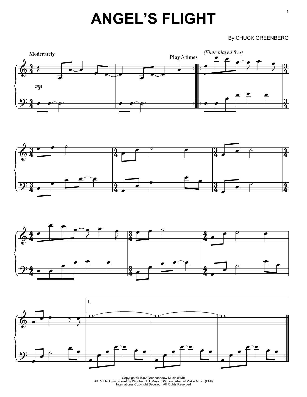 Shadowfax Angel's Flight sheet music notes and chords arranged for Piano Solo