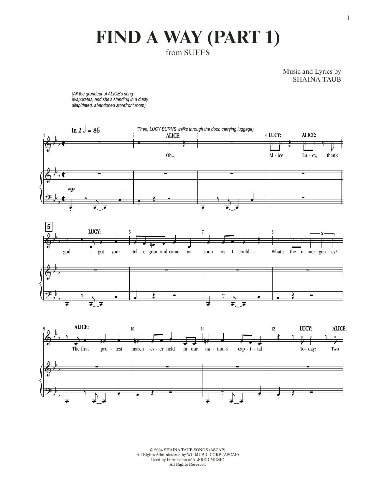 Shaina Taub Find A Way (from Suffs) sheet music notes and chords arranged for Piano & Vocal
