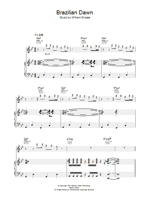 Shakatak Brazilian Dawn sheet music notes and chords arranged for Piano, Vocal & Guitar Chords