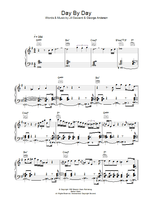 Shakatak Day By Day sheet music notes and chords arranged for Piano, Vocal & Guitar Chords