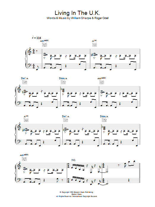 Shakatak Living In The UK sheet music notes and chords arranged for Piano, Vocal & Guitar Chords