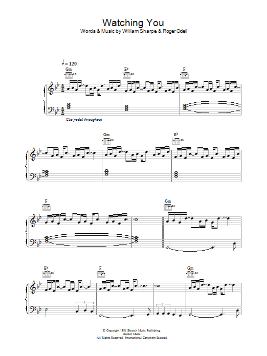 Shakatak Watching You sheet music notes and chords arranged for Piano, Vocal & Guitar Chords