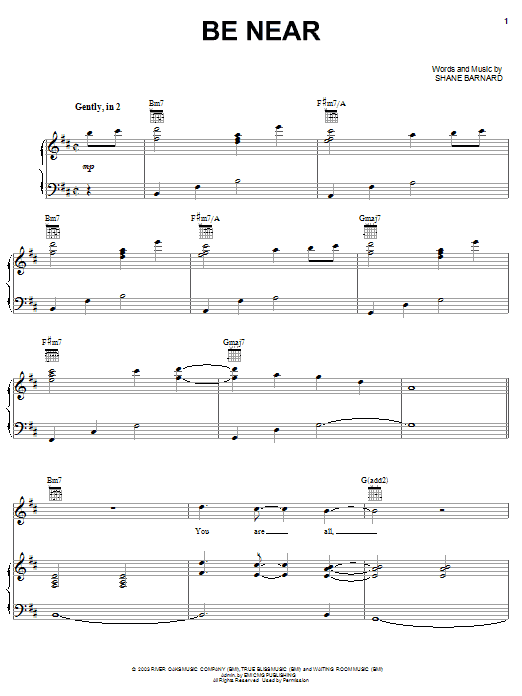 Shane & Shane Be Near sheet music notes and chords arranged for Piano, Vocal & Guitar Chords (Right-Hand Melody)