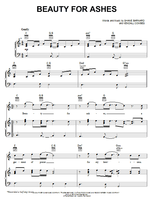 Shane & Shane Beauty For Ashes sheet music notes and chords arranged for Piano, Vocal & Guitar Chords (Right-Hand Melody)