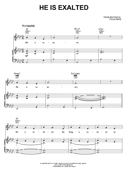 Shane & Shane He Is Exalted sheet music notes and chords arranged for Piano, Vocal & Guitar Chords (Right-Hand Melody)