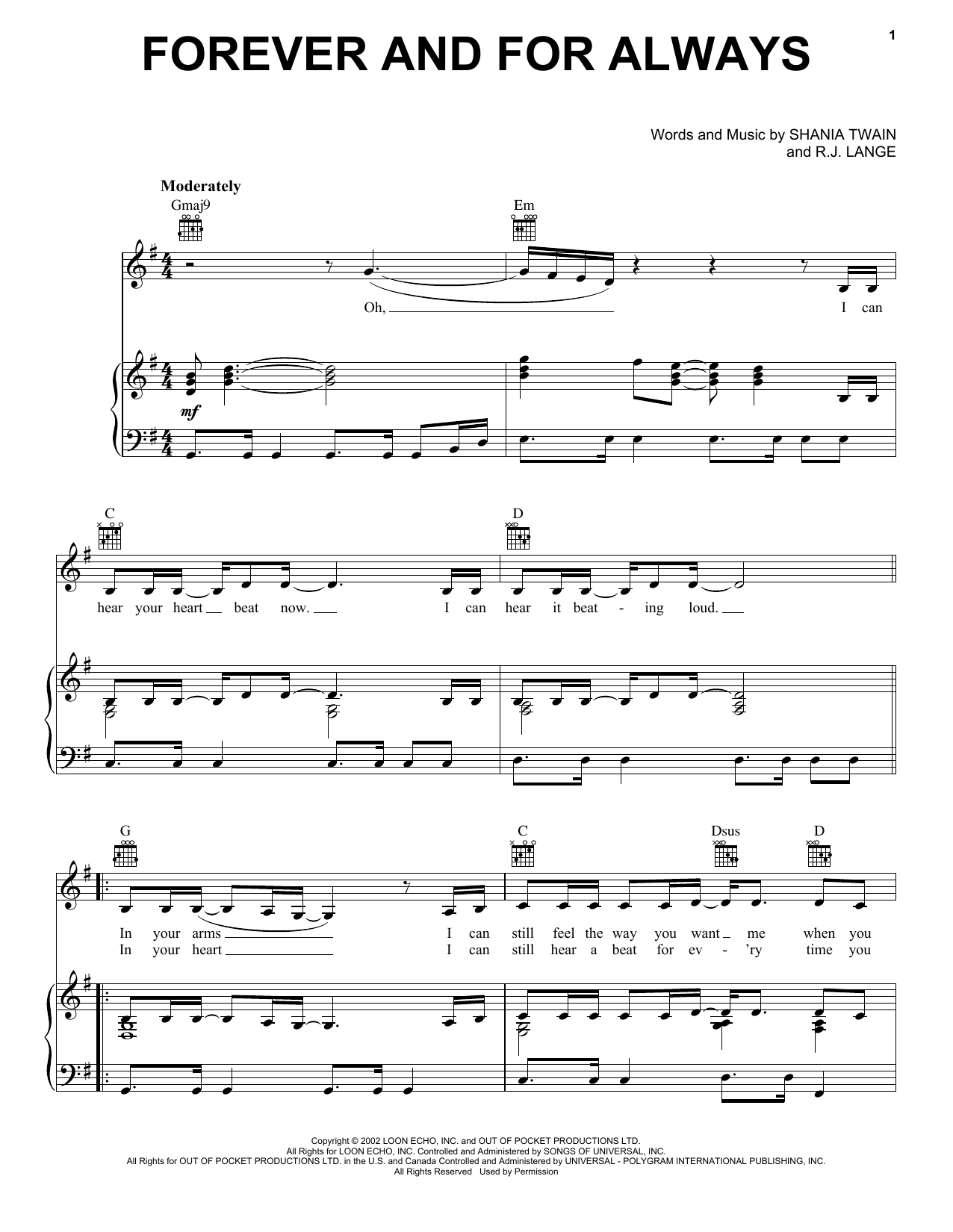 Shania Twain Forever And For Always sheet music notes and chords arranged for Viola Solo
