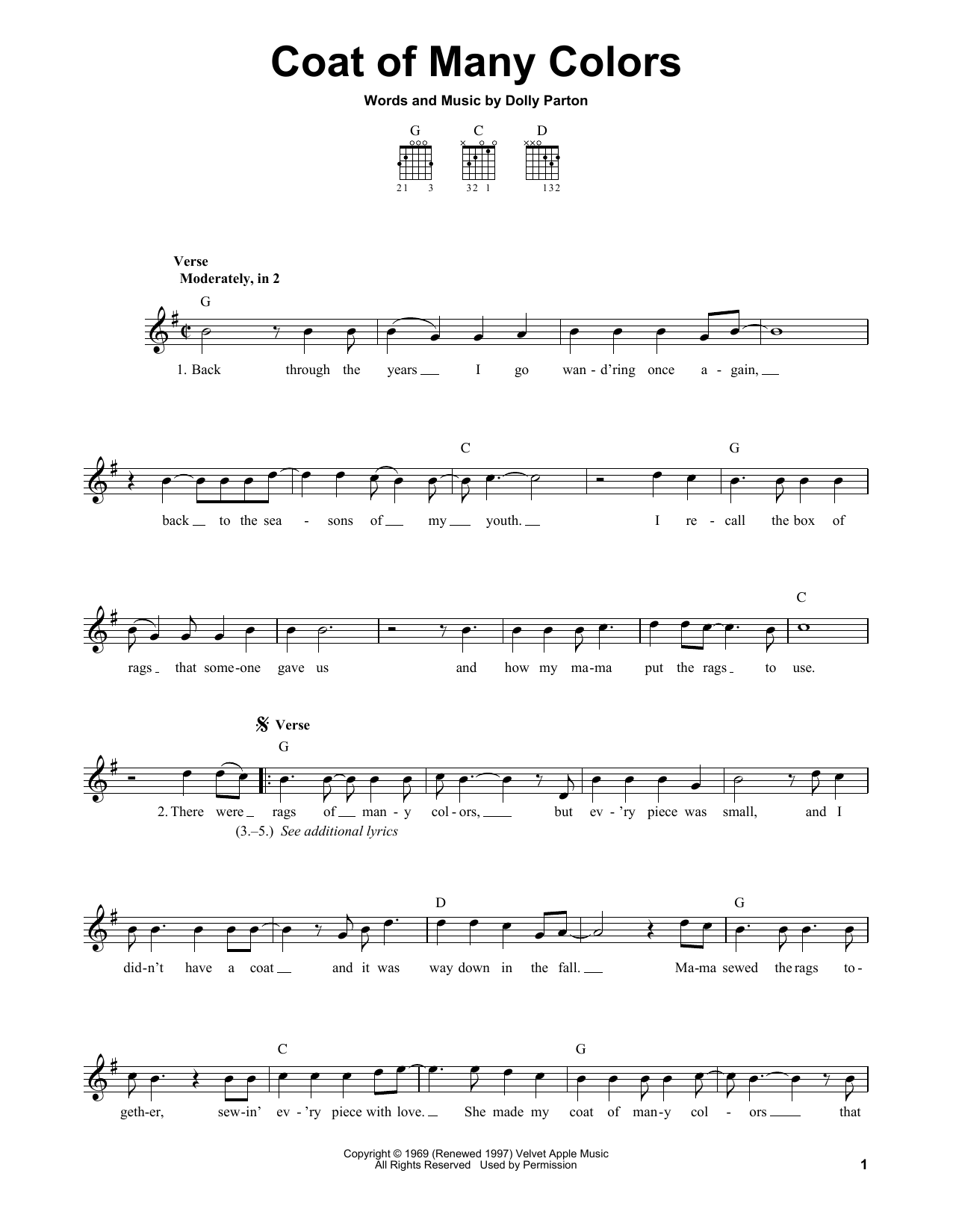 Shania Twain with Alison Krauss & Union Station Coat Of Many Colors sheet music notes and chords arranged for Easy Guitar