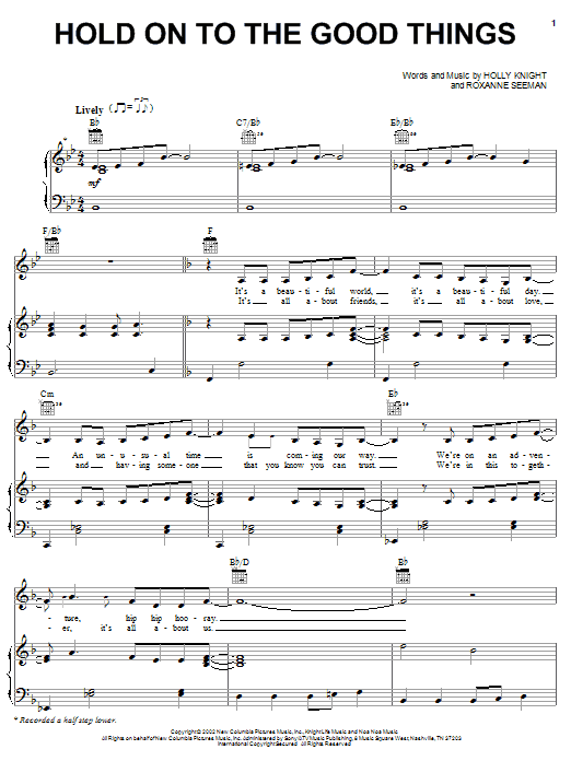 Shawn Colvin Hold On To The Good Things sheet music notes and chords arranged for Piano, Vocal & Guitar Chords (Right-Hand Melody)