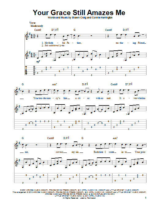 Shawn Craig Your Grace Still Amazes Me sheet music notes and chords arranged for Solo Guitar