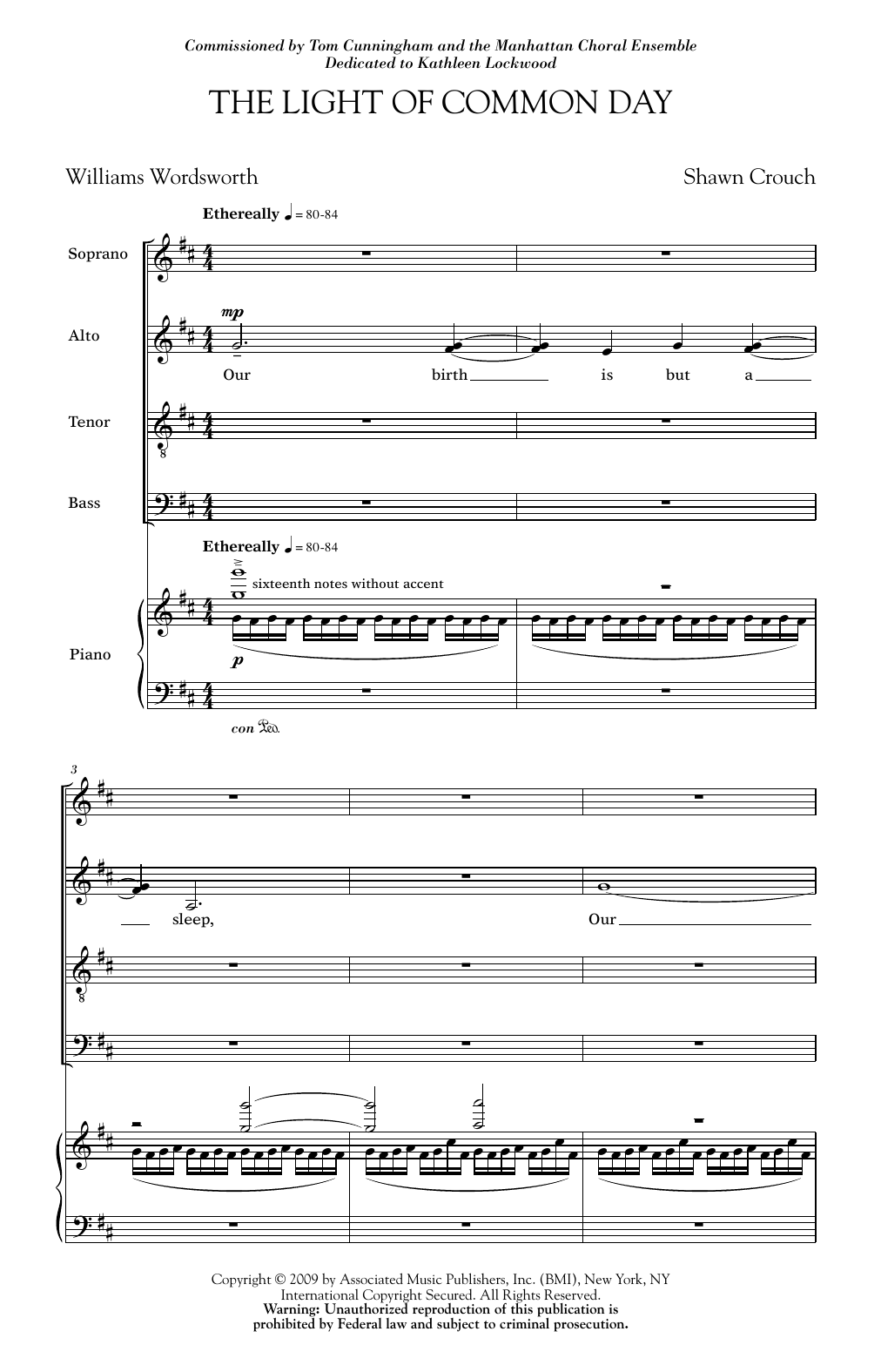 Shawn Crouch Light Of Common Day sheet music notes and chords arranged for SATB Choir