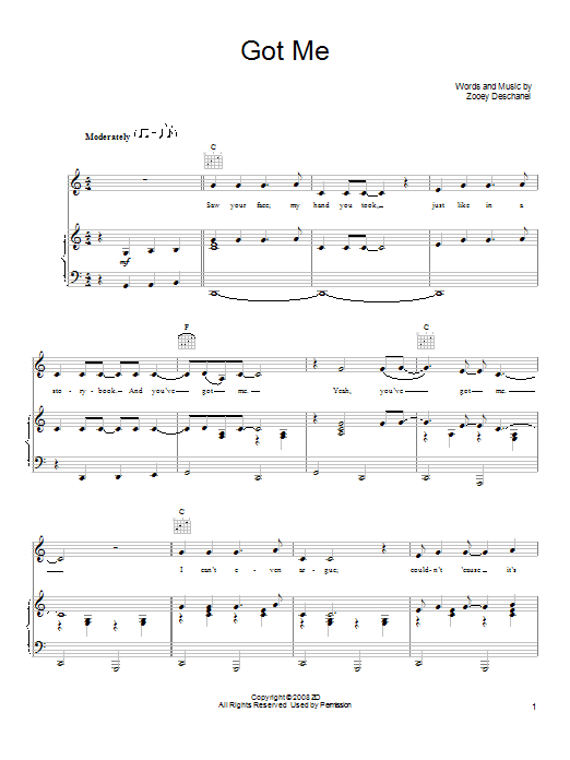 She & Him Got Me sheet music notes and chords arranged for Piano, Vocal & Guitar Chords (Right-Hand Melody)