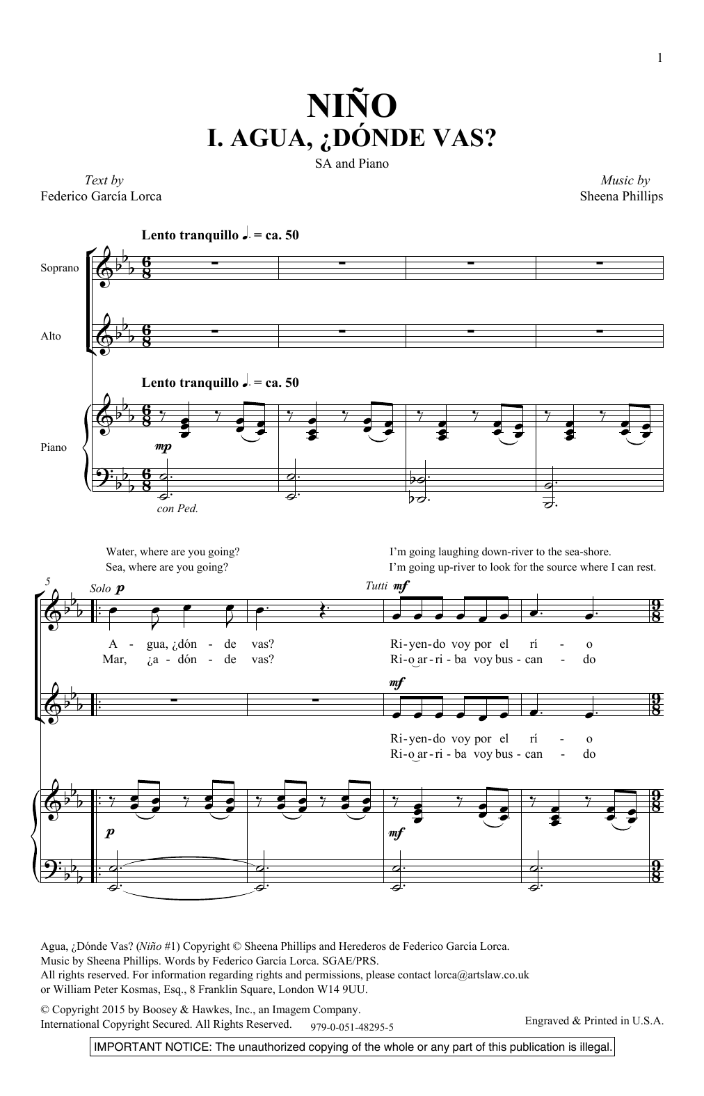 Sheena Phillips Nino (Boy) sheet music notes and chords arranged for 2-Part Choir