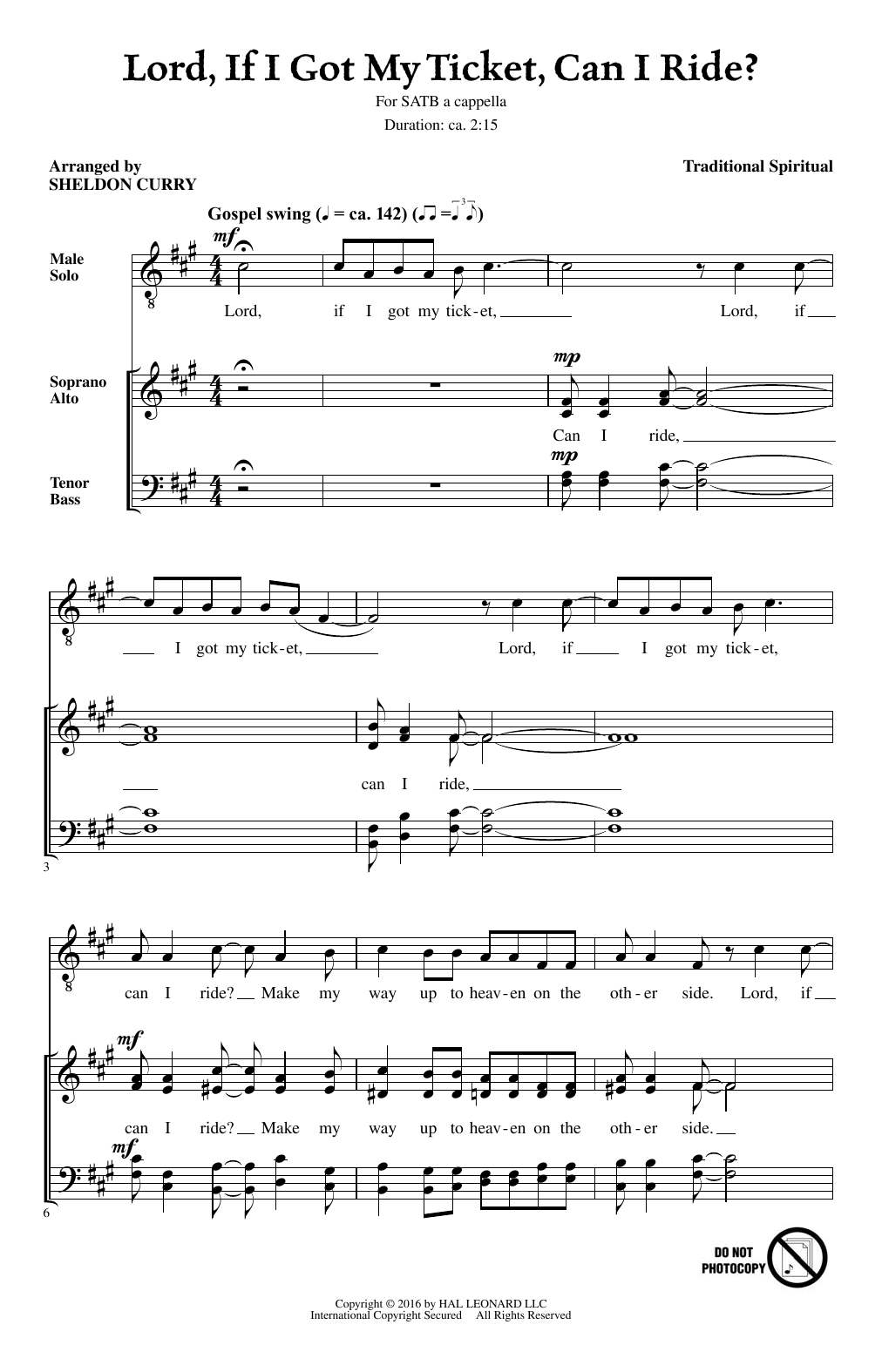 Sheldon Curry Lord, If I Got My Ticket, Can I Ride? sheet music notes and chords arranged for SATB Choir