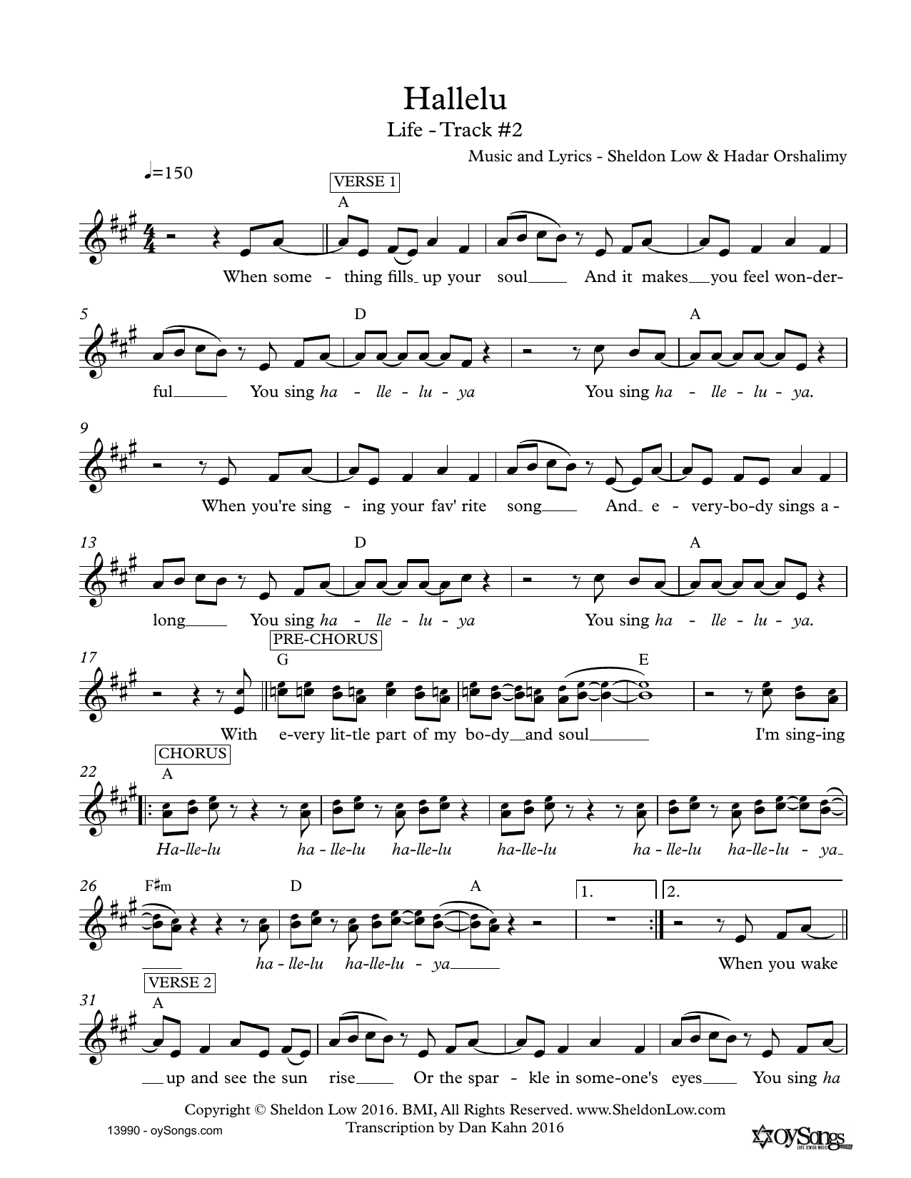 Sheldon Low Hallelu sheet music notes and chords arranged for Lead Sheet / Fake Book
