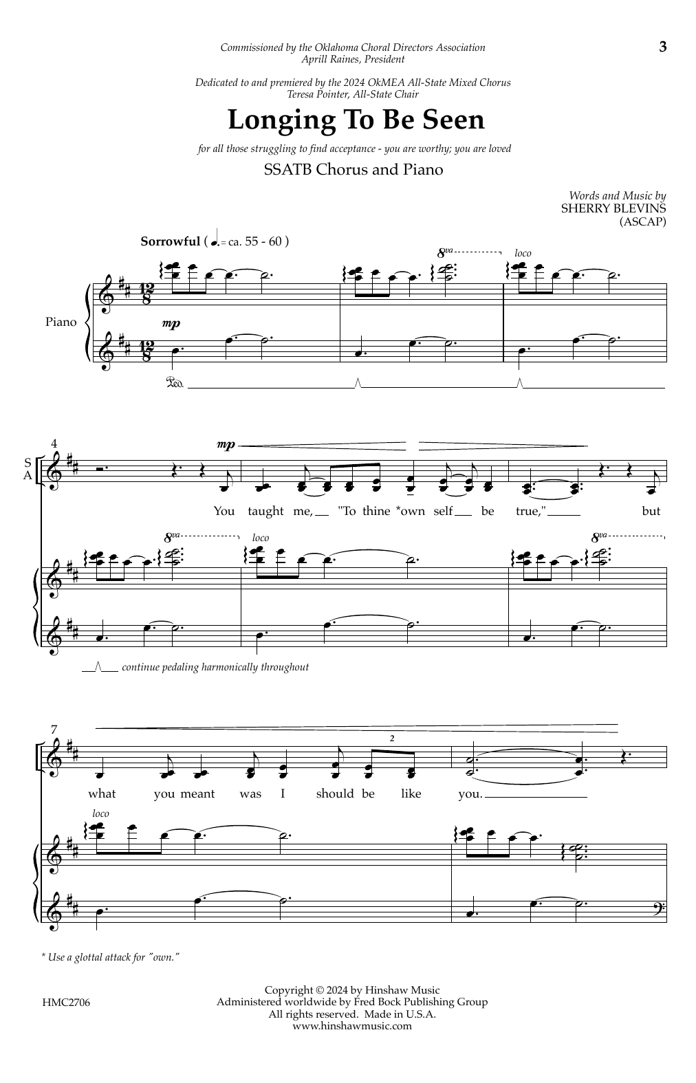 Sherry Blevins Longing To Be Seen sheet music notes and chords arranged for SATB Choir