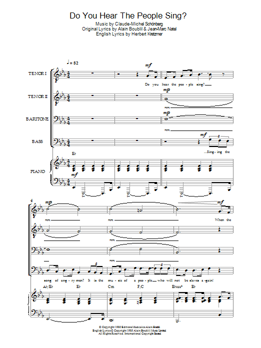 Shirley Bassey Do You Hear The People Sing? (from Les Miserables) sheet music notes and chords arranged for Piano, Vocal & Guitar Chords