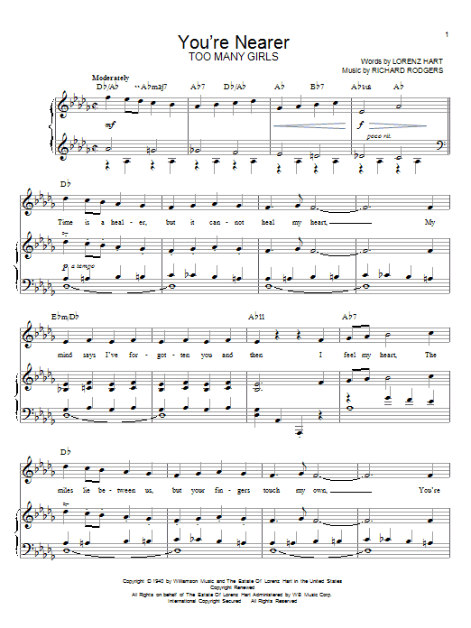Shirley Horn You're Nearer sheet music notes and chords arranged for Piano, Vocal & Guitar Chords (Right-Hand Melody)