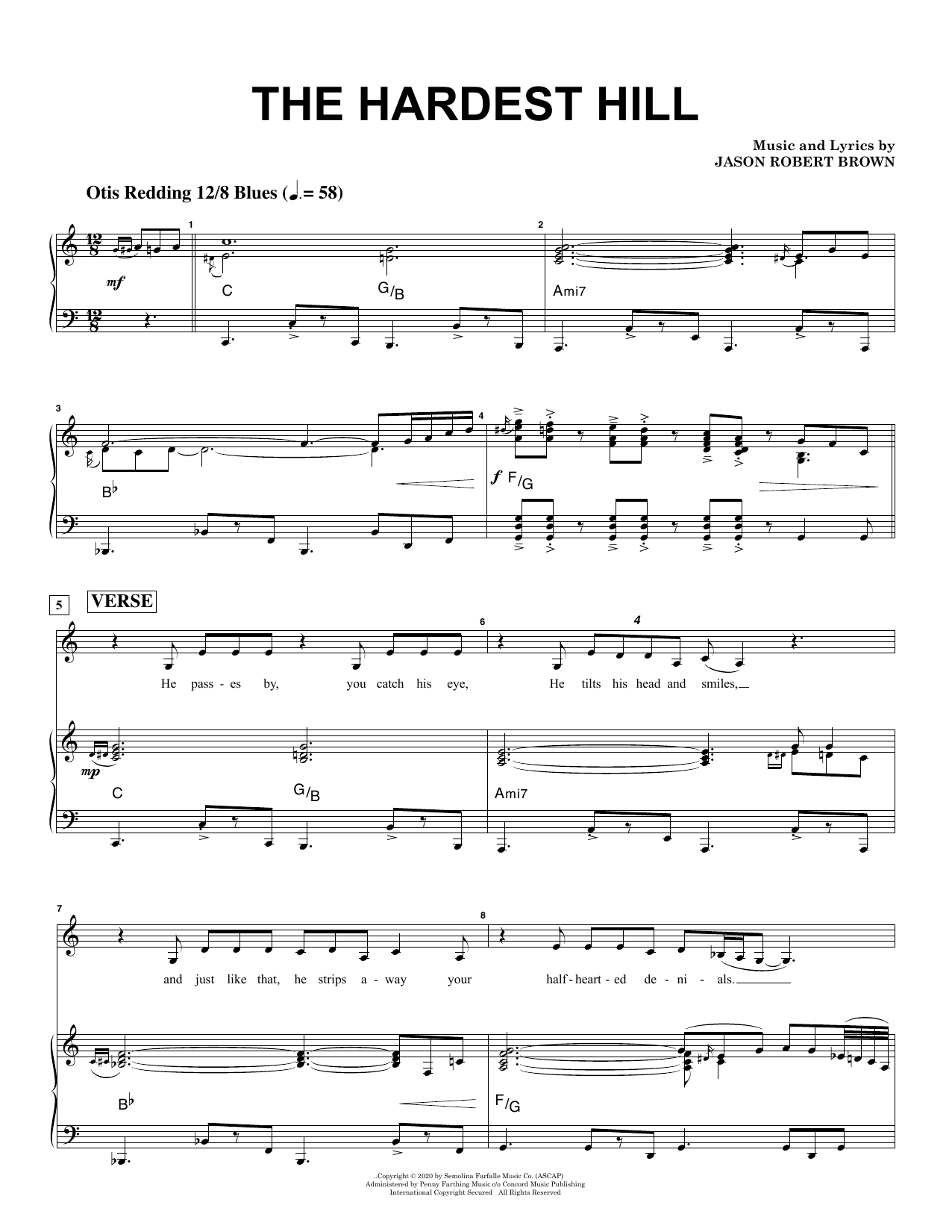 Shoshana Bean The Hardest Hill sheet music notes and chords arranged for Piano & Vocal
