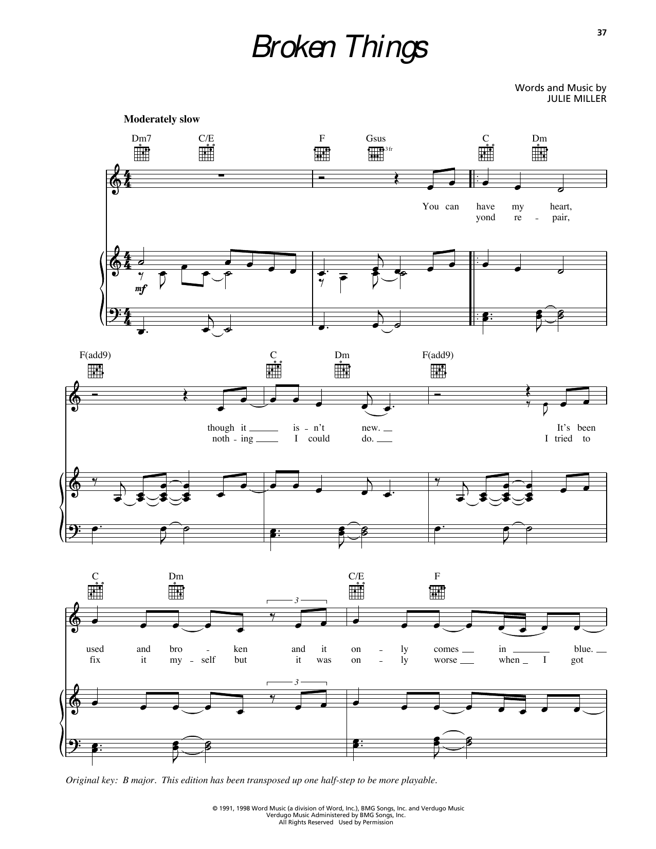 Sierra Broken Things sheet music notes and chords arranged for Piano, Vocal & Guitar Chords (Right-Hand Melody)