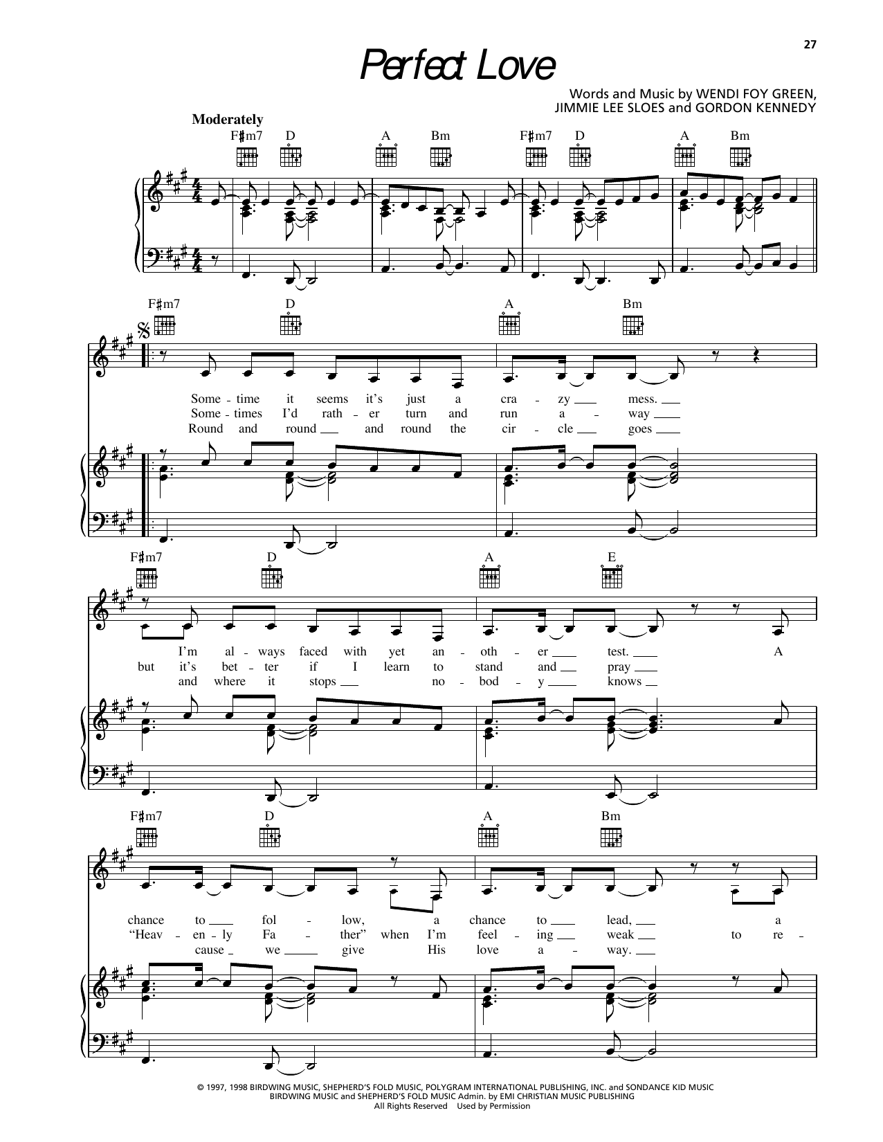 Sierra Perfect Love sheet music notes and chords arranged for Piano, Vocal & Guitar Chords (Right-Hand Melody)