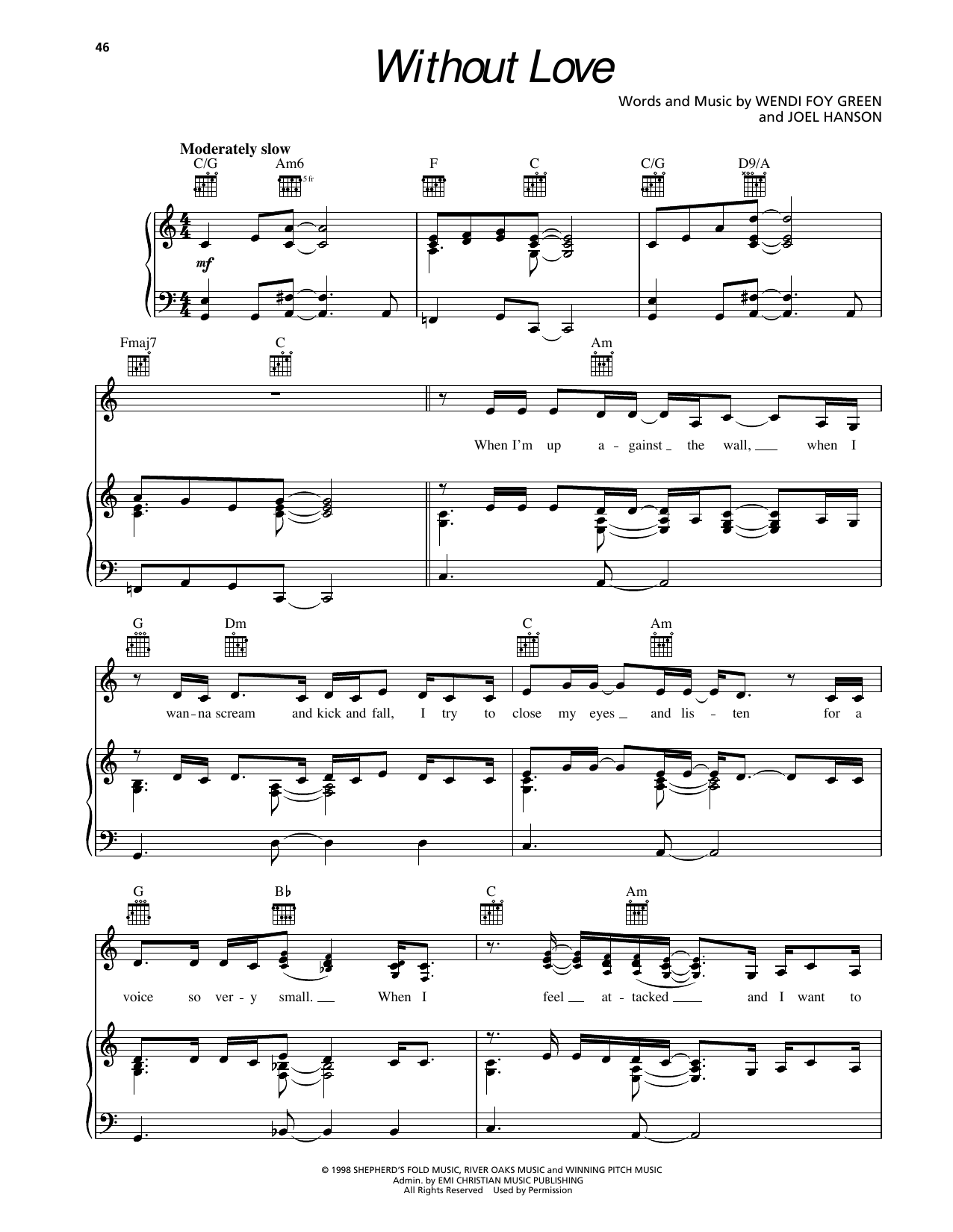 Sierra Without Love sheet music notes and chords arranged for Piano, Vocal & Guitar Chords (Right-Hand Melody)