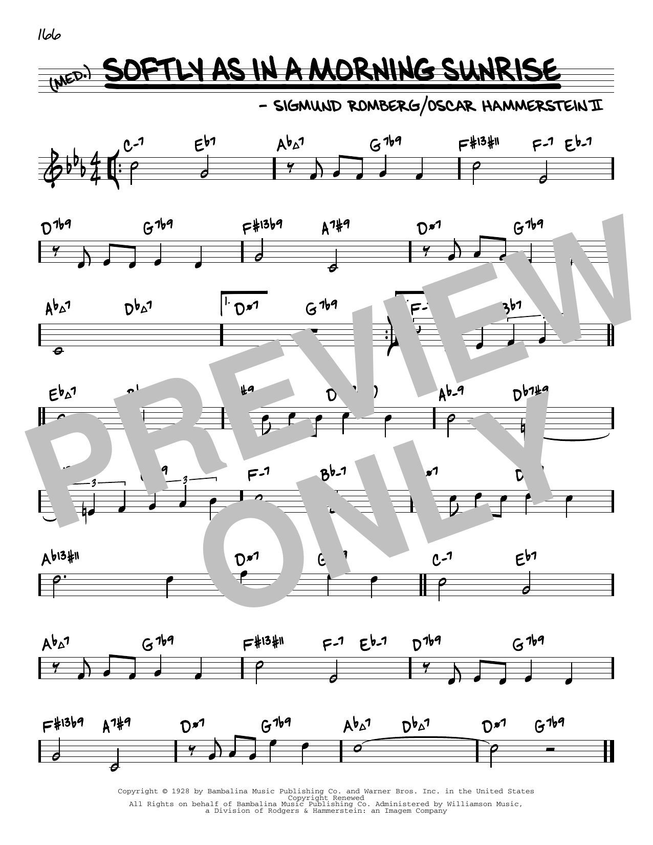 Sigmund Romberg Softly As In A Morning Sunrise (arr. David Hazeltine) sheet music notes and chords arranged for Real Book – Enhanced Chords