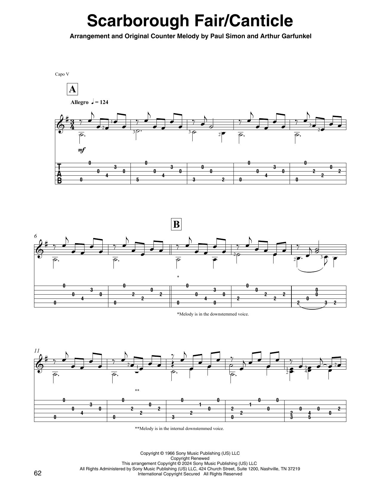 Simon & Garfunkel Scarborough Fair/Canticle (arr. David Jaggs) sheet music notes and chords arranged for Solo Guitar