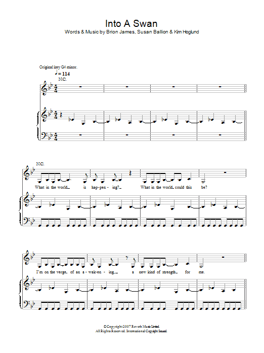 Siouxsie Into A Swan sheet music notes and chords arranged for Piano, Vocal & Guitar Chords