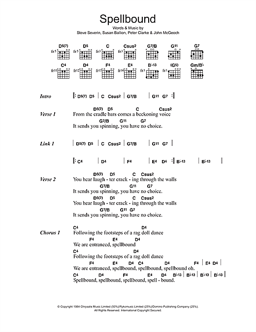 Siouxsie & The Banshees Spellbound sheet music notes and chords arranged for Guitar Chords/Lyrics