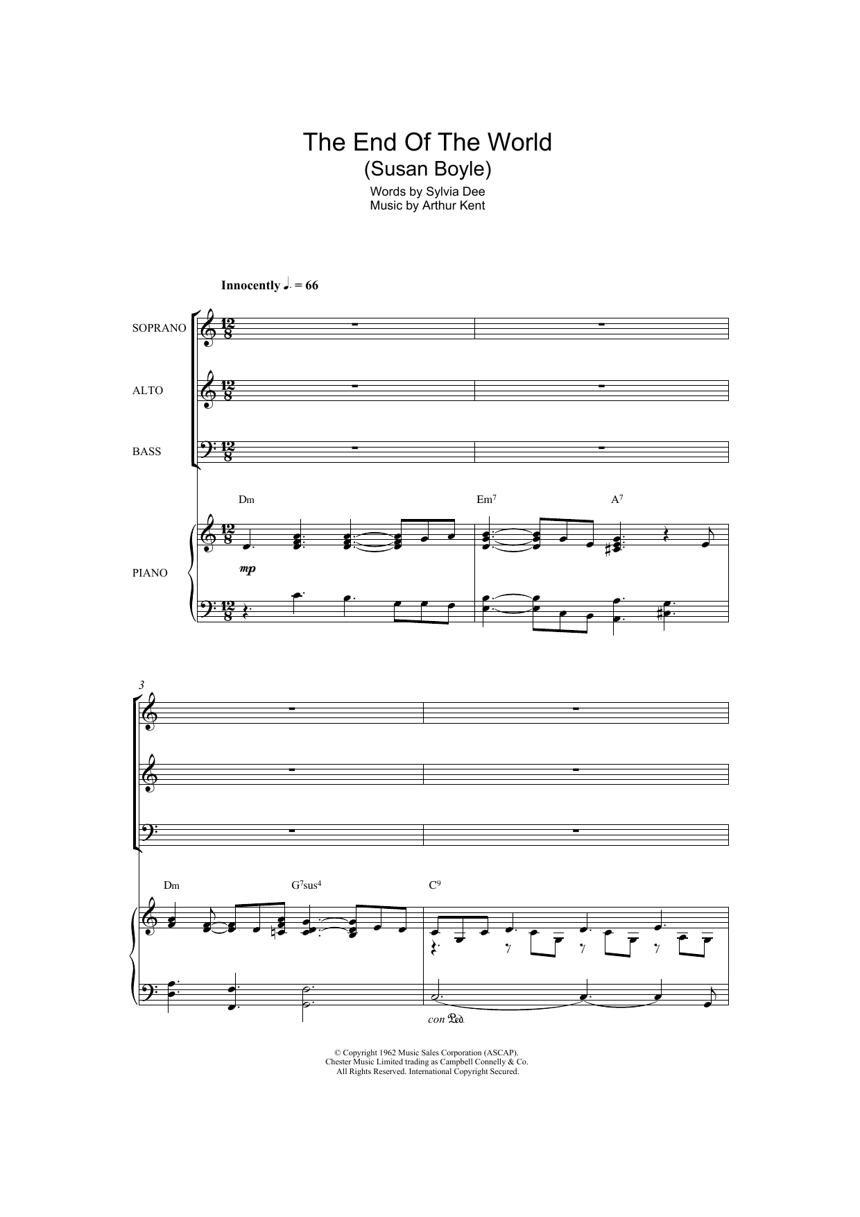 Skeeter Davis The End Of The World (arr. Patrick Gazard) sheet music notes and chords arranged for SAB Choir