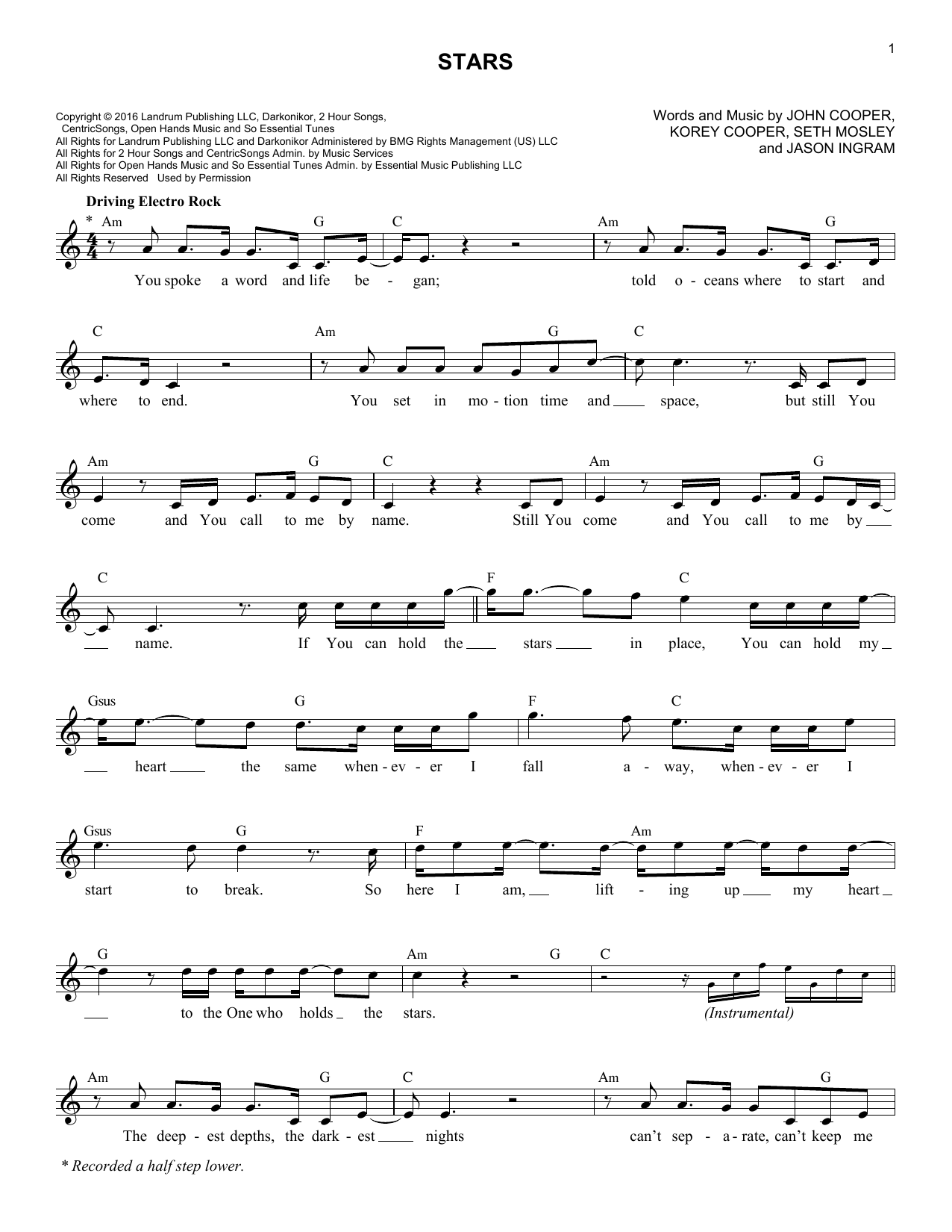 Skillet Stars sheet music notes and chords arranged for Lead Sheet / Fake Book