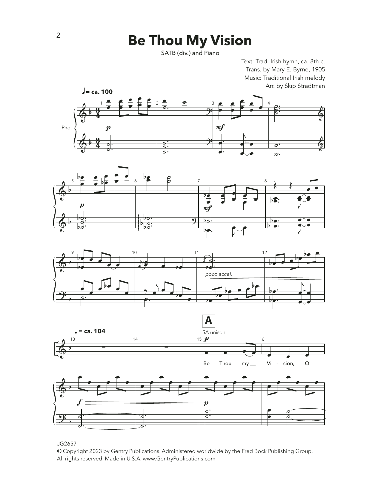 Skip Stradtman Be Thou My Vision sheet music notes and chords arranged for SATB Choir