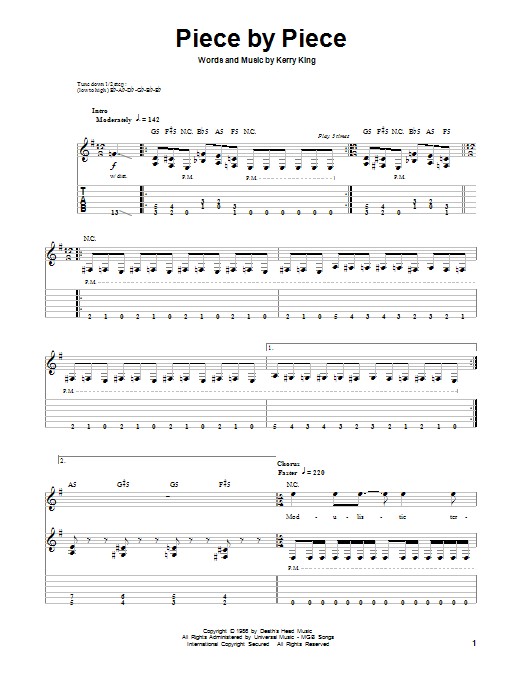 Slayer Piece By Piece sheet music notes and chords arranged for Drums Transcription