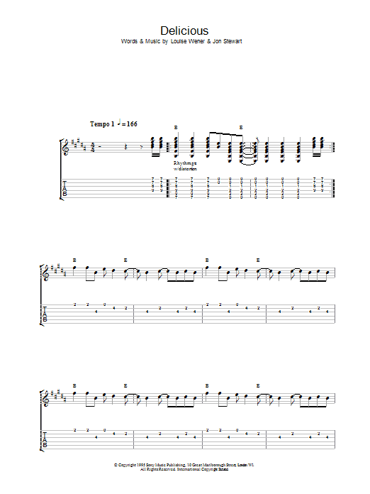 Sleeper Delicious sheet music notes and chords arranged for Guitar Tab