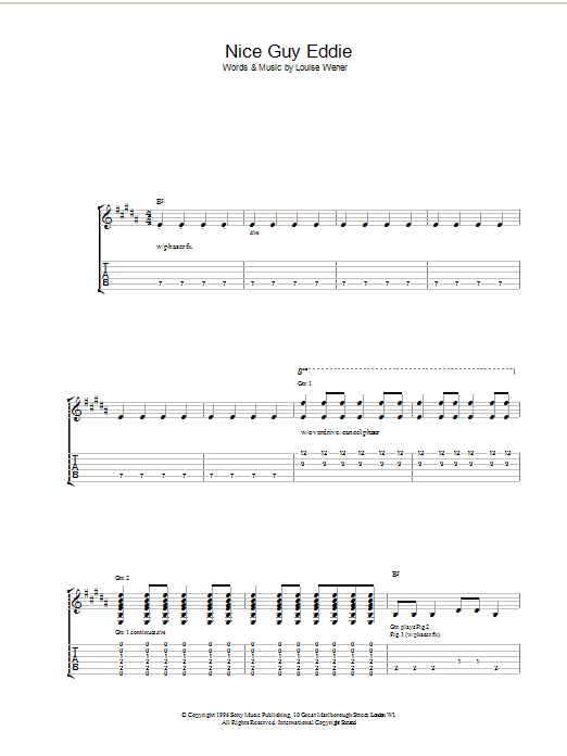 Sleeper Nice Guy Eddie sheet music notes and chords arranged for Guitar Chords/Lyrics